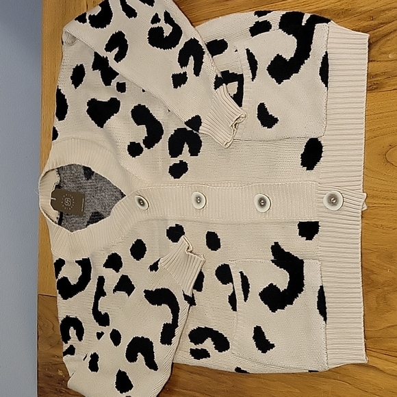 NWT Janice Apparel large heavyweight super soft leopard print cardigan - Picture 1 of 9